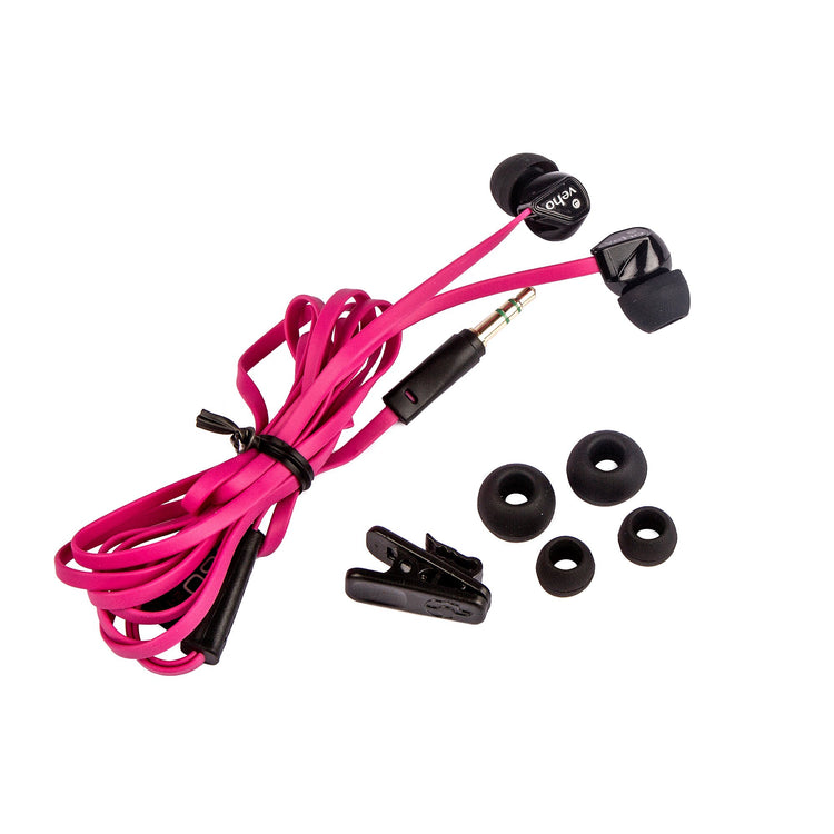 Brookstone Veho 360 Z-1 Stereo Noise Isolating Earphones With Flex 'anti' Tangle Cord System - Pink