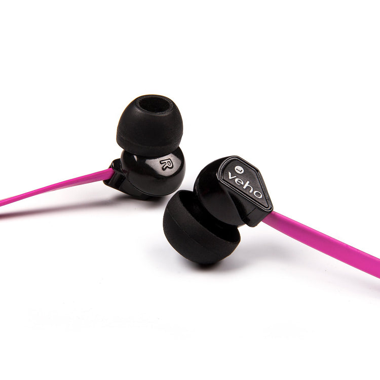 Brookstone Veho 360 Z-1 Stereo Noise Isolating Earphones With Flex 'anti' Tangle Cord System - Pink