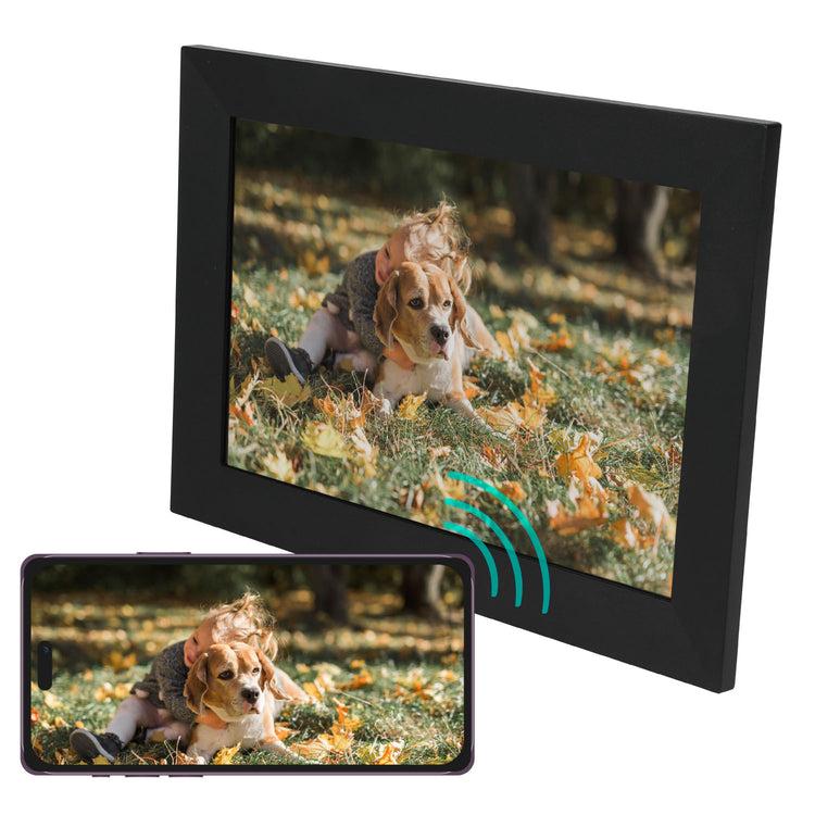 brookstone Vivitar 10 Inch Wifi Digital Picture Frame - Slim Design With LCD Touch Screen