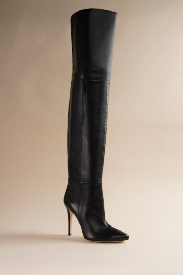 brother vellies Allora OTK Boot in Black Midnight Leather