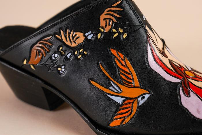 Brother Vellies Bans Off Our Bodies Doodle Mule In Midnight