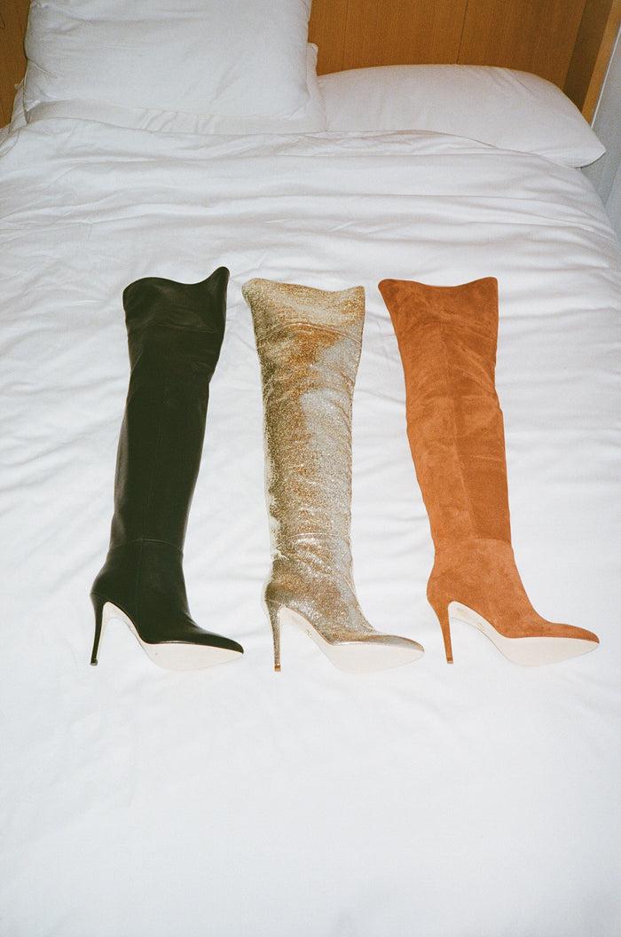 Brother Vellies Allora OTK Boot In Cognac Suede