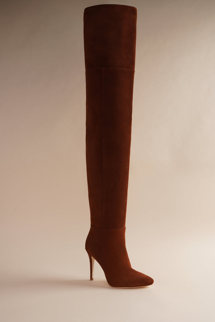 brother vellies Allora OTK Boot in Cognac Suede