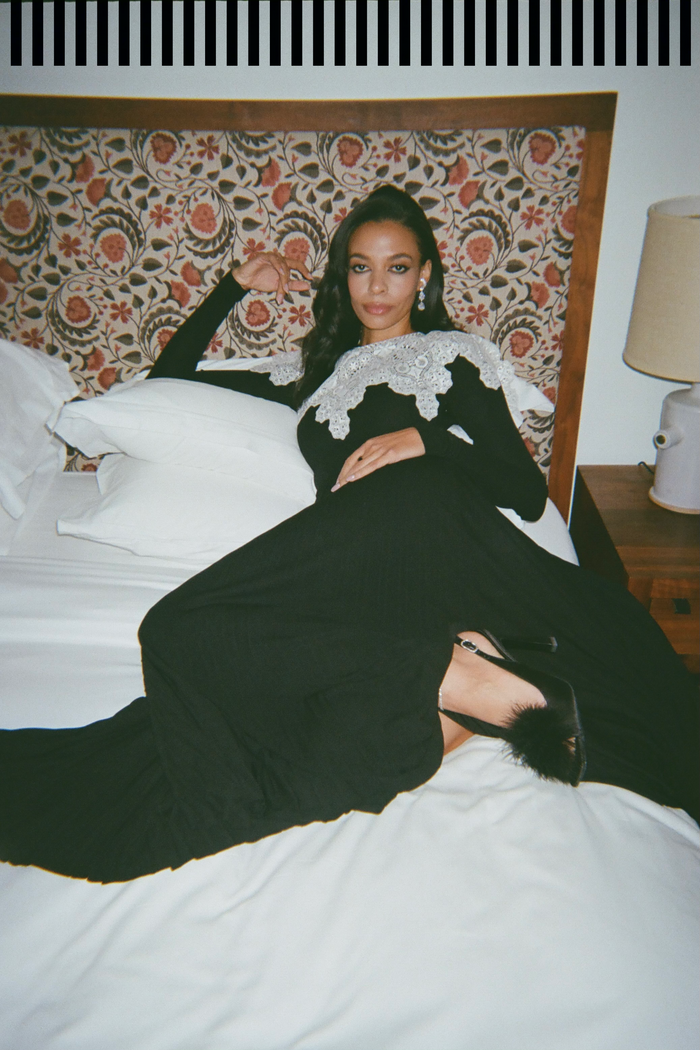 brother vellies Holly Pump in Midnight Satin