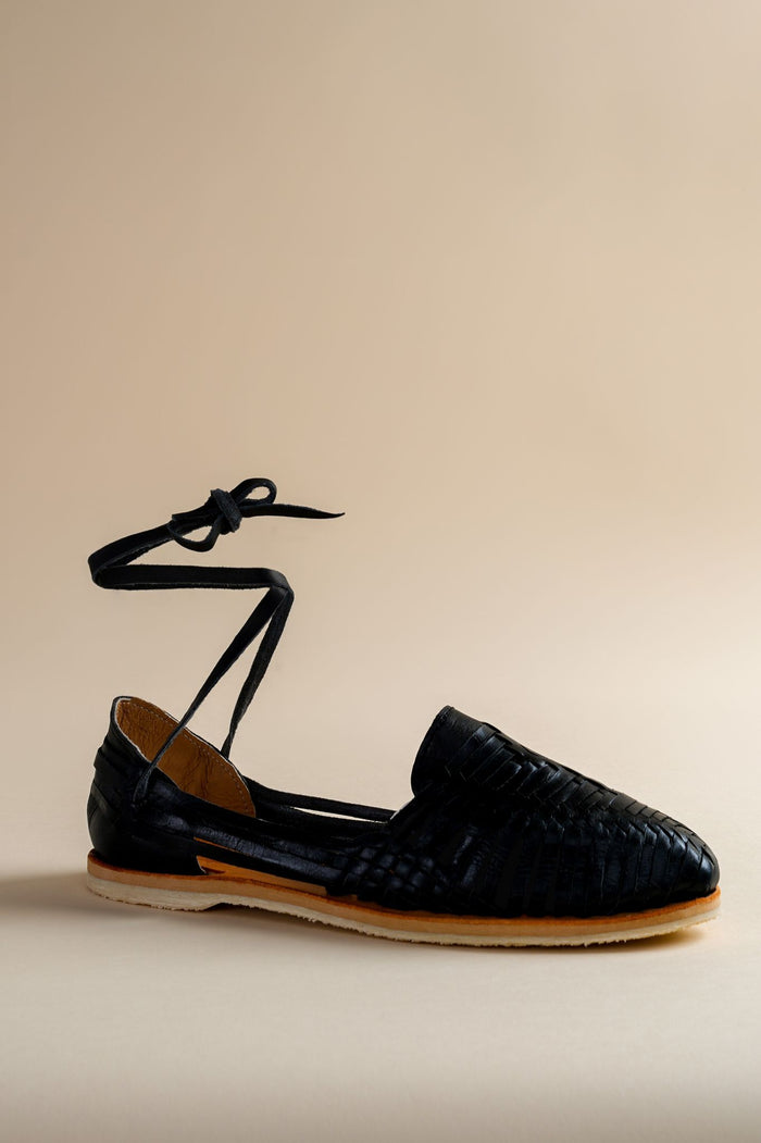 brother vellies Lace Up Huarache in Midnight