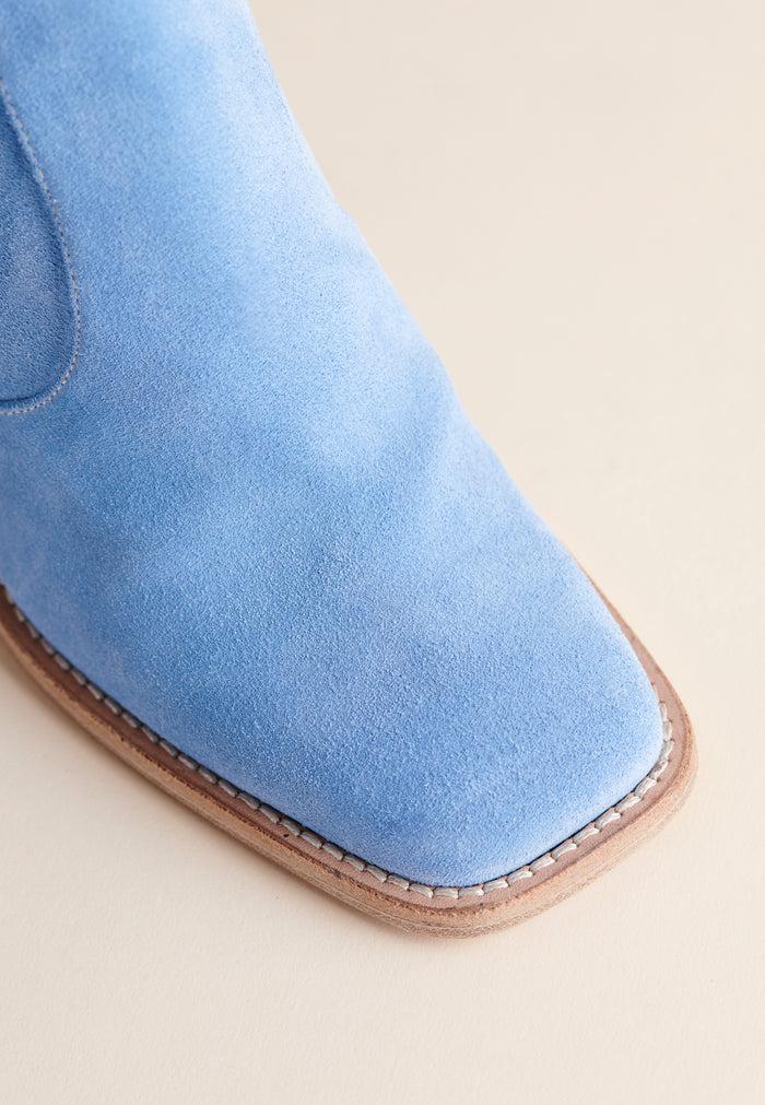 Brother Vellies Lauryn Boot In Blue Suede