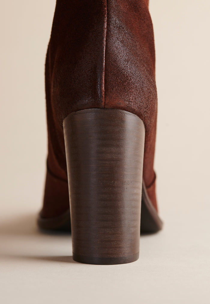 Brother Vellies Lauryn Boot In Washed Brown Suede