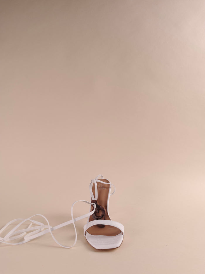 brother vellies Lijadu Sandal in White Croc