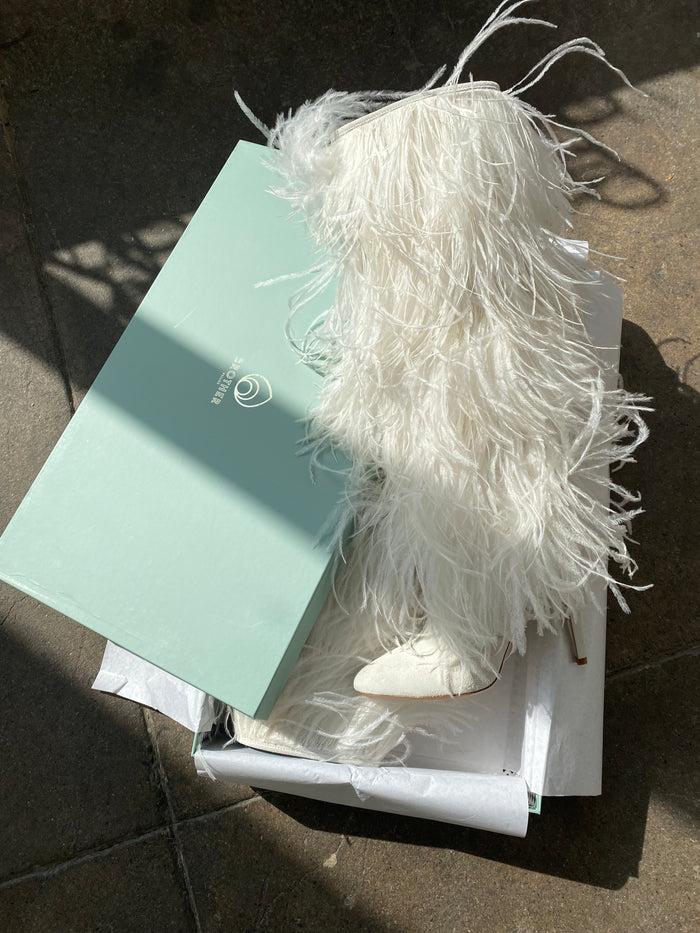 Brother Vellies Palms Boot In Ivory Bird