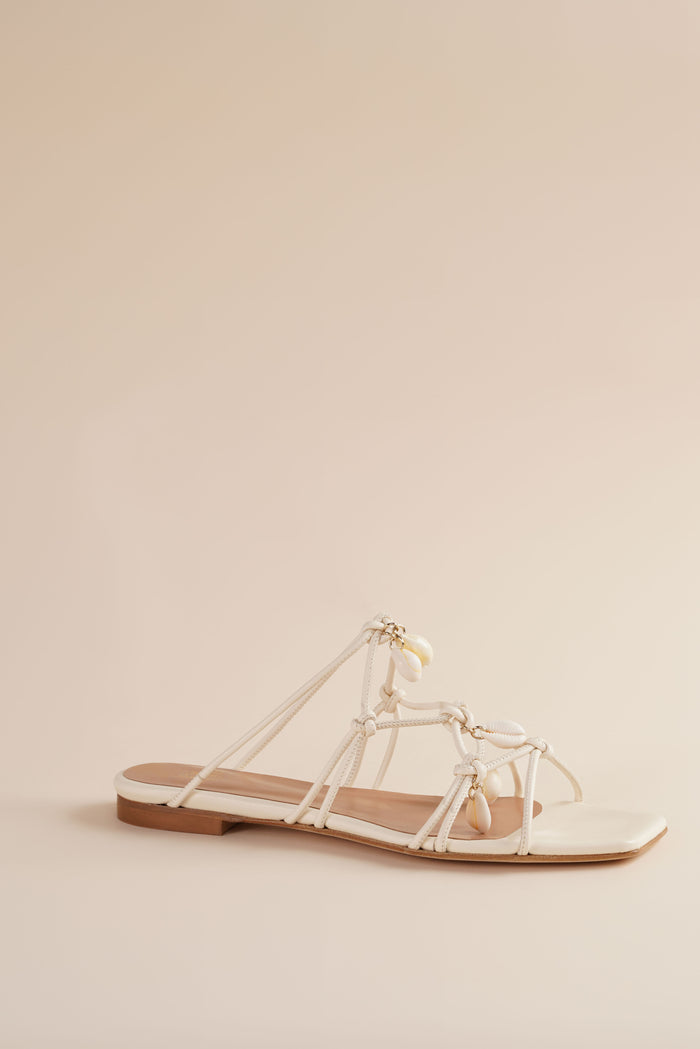 brother vellies Shoreline Flat Sandal in Ivory