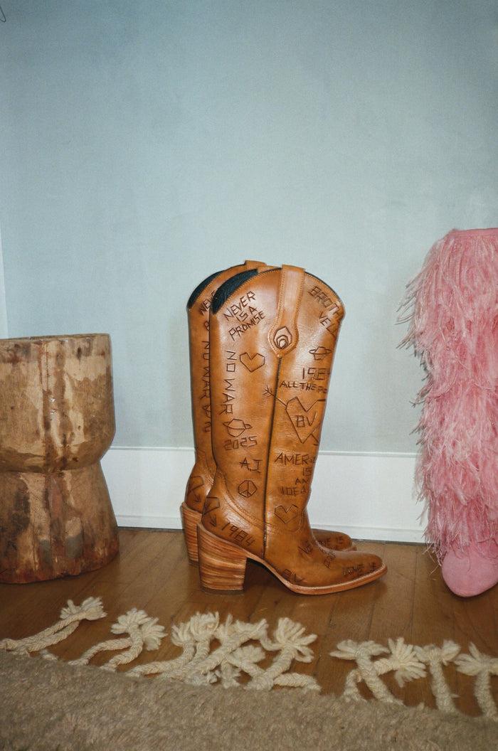 brother vellies Tree of Life Doodle Cowboy Boot