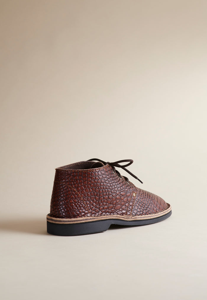 Brother Vellies Erongo Vellies In Whiskey Croc Leather