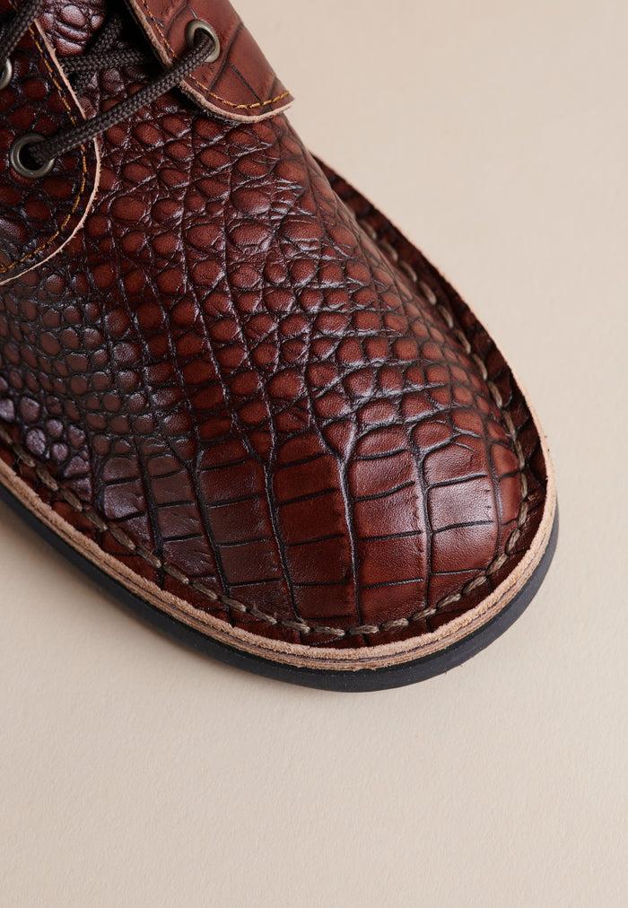 Brother Vellies Erongo Vellies In Whiskey Croc Leather
