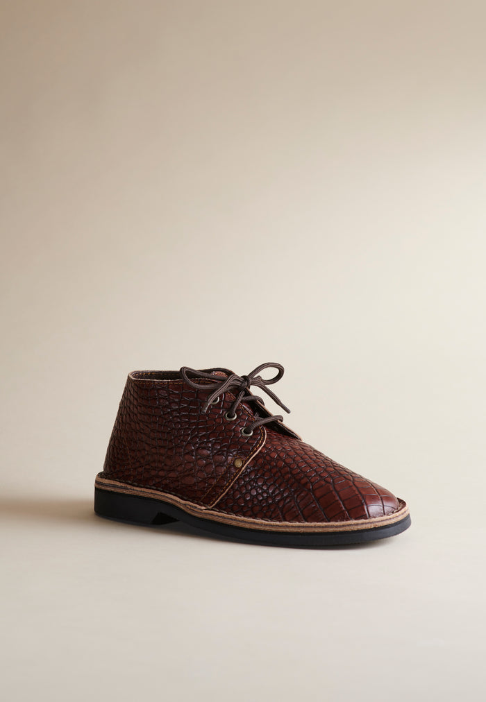 brother vellies Erongo Vellies in Whiskey Croc Leather