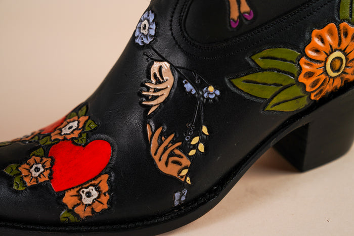 Brother Vellies My Body My Choice Doodle Cowboy Boot In Midnight