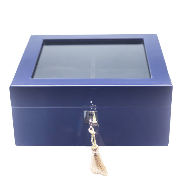 Brouk & Co Blue Lacquer 6-Slot Watch Box