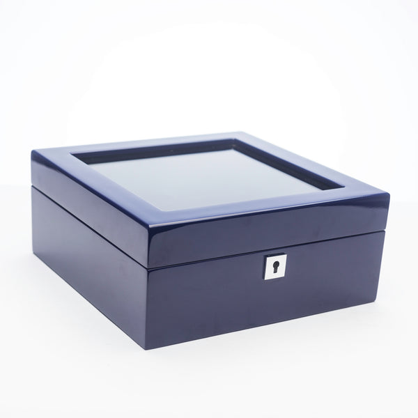 Brouk & Co Blue Lacquer 6-Slot Watch Box
