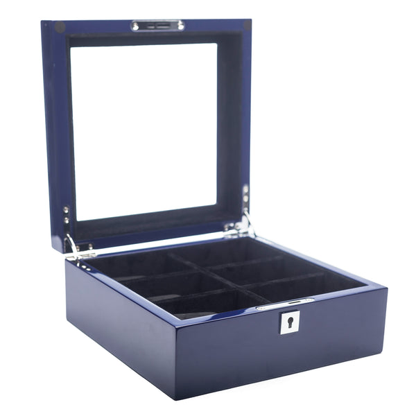 brouk & co Blue Lacquer 6-Slot Watch Box