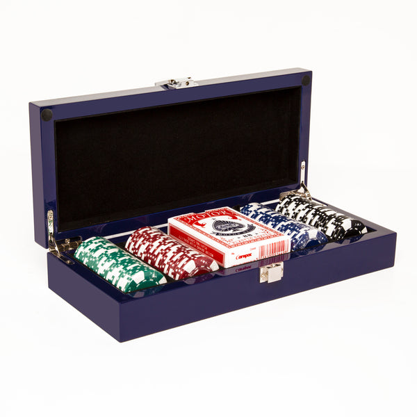 brouk & co Blue Lacquer Poker Set - 100 Chip