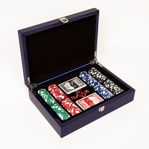 brouk & co Blue Lacquer Poker Set - 200 Chip