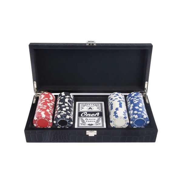 brouk & co Croc Laser Engraved 100 Chip Poker Set