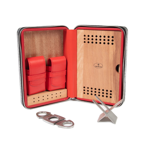 Brouk & Co Devon Croco Cigar Travel Case