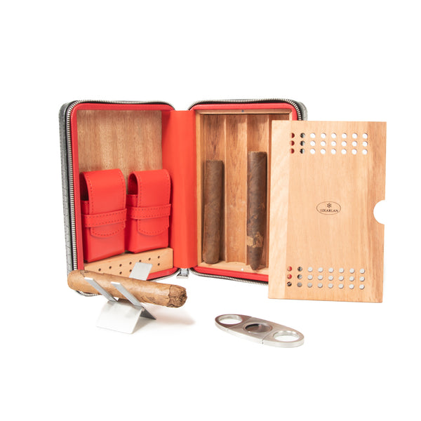 brouk & co Devon Croco Cigar Travel Case