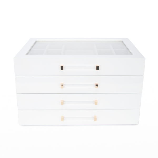 brouk & co Kendall 4 Clear Lid Jewelry Box