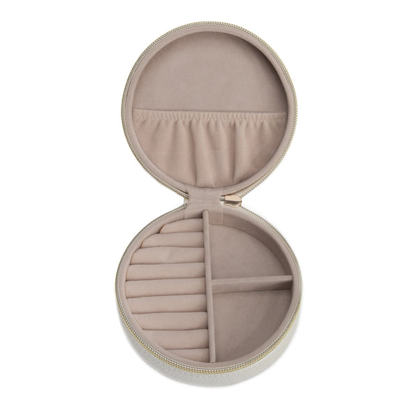 Brouk & Co Leah Quilted Round Travel Jewelry Case