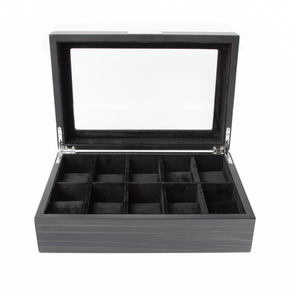 brouk & co Matte Black 10-Slot Watch Box