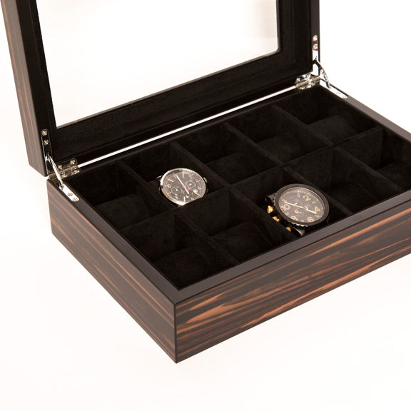 brouk & co Matte Ebony 10-Slot Watch Box