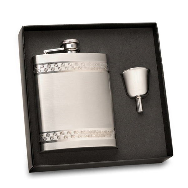 Brouk & Co Silver Anchor Flask Set