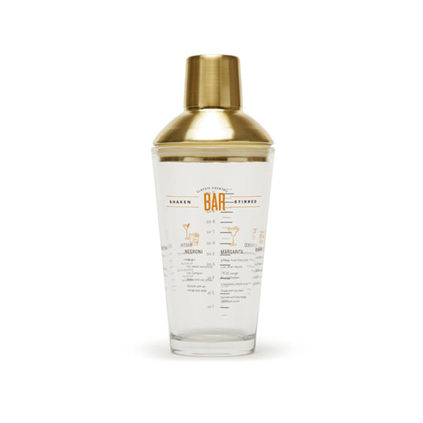 brouk & co Skye Cocktail Recipe Shaker (Gold)