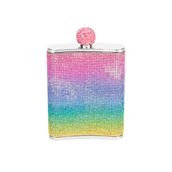 Brouk & Co The Rainbow Rhinestone Flask - 8 Oz