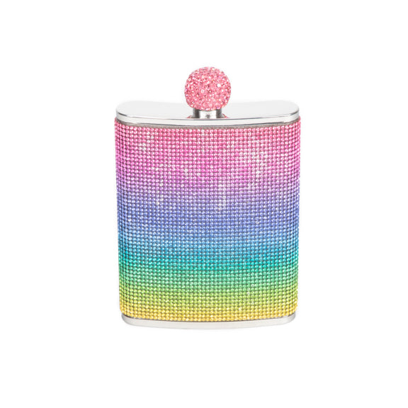 brouk & co The Rainbow Rhinestone Flask - 8 oz