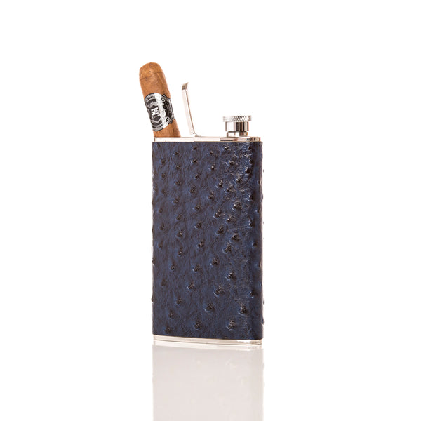 Brouk & Co The Wingman Flask & Cigar Holder (Ostrich)