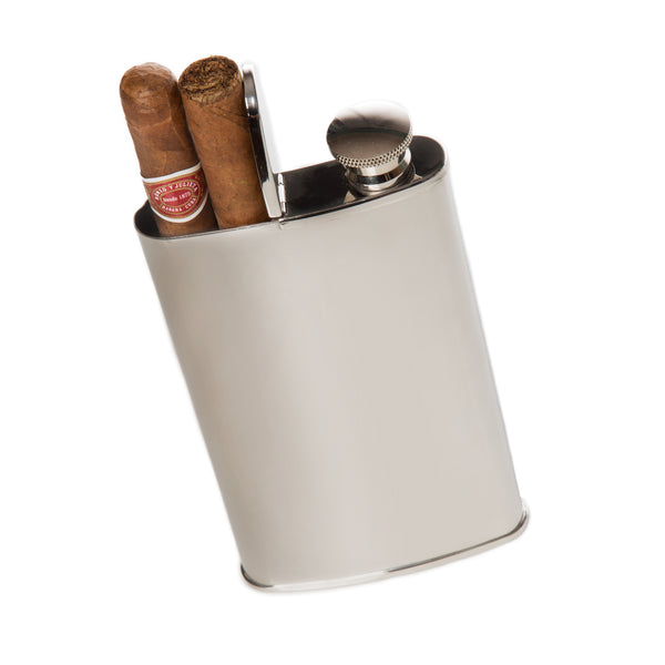 brouk & co The Wingman Flask & Cigar Holder