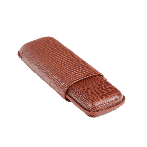 Brouk & Co Brown Lizard Double Cigar Holder (Genuine Leather)