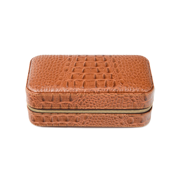 Brouk & Co Dean Croco Cigar Travel Humidor Case (Brown)