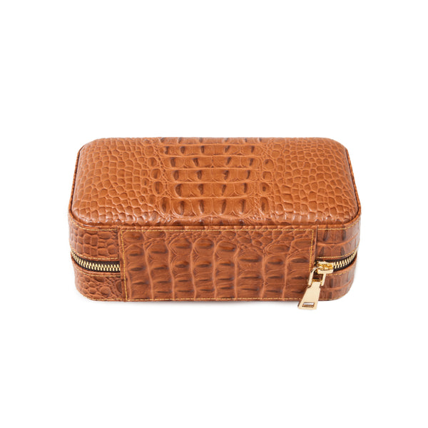 Brouk & Co Dean Croco Cigar Travel Humidor Case (Brown)