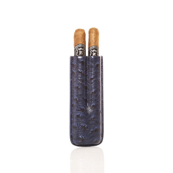 Brouk & Co Keep It Fresh Cigar Holder Double In Ostrich Leather
