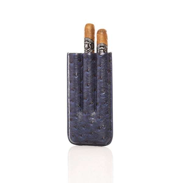 Brouk & Co Keep It Fresh Cigar Holder Triple In Ostrich Leather