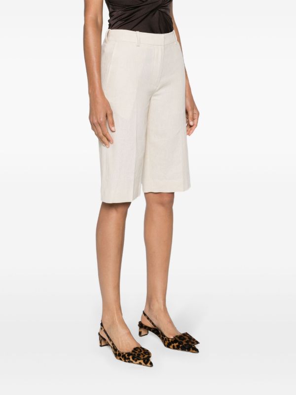 Browns 16Arlington Light Beige Twill Tailored Shorts | Browns Knee-Length Shorts