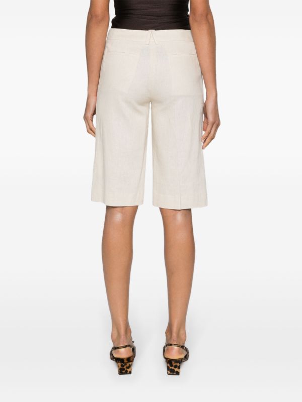 Browns 16Arlington Light Beige Twill Tailored Shorts | Browns Knee-Length Shorts