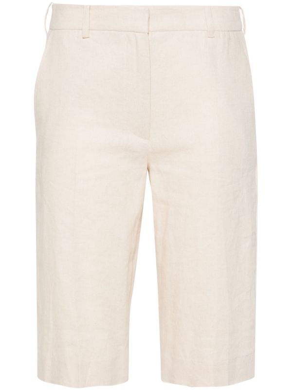 browns 16Arlington Light Beige Twill Tailored Shorts | Browns Knee-Length Shorts