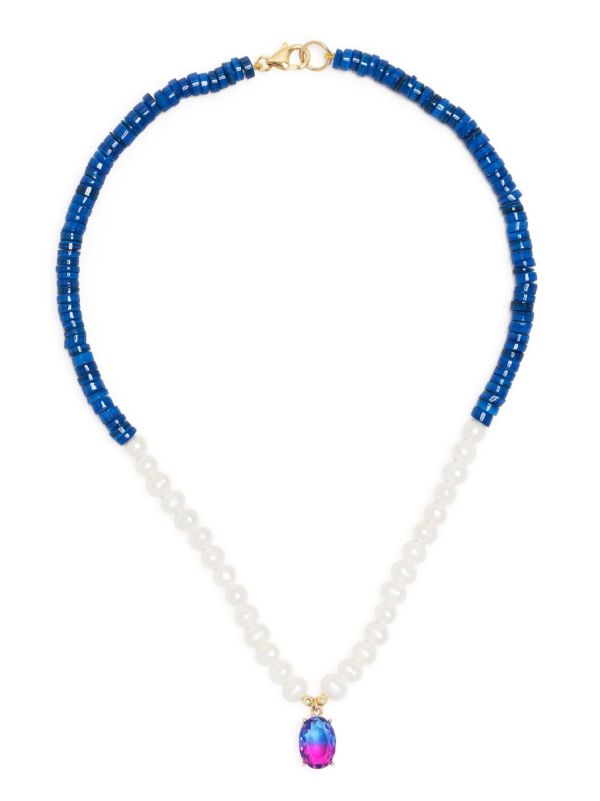 Browns A Sinner In Pearls Blue Pearl And Crystal Beaded Necklace | Browns Necklaces