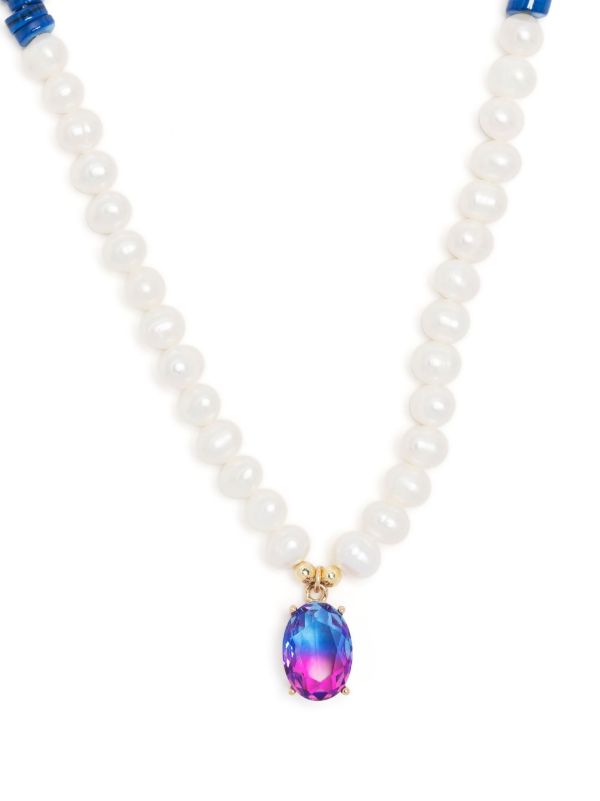 browns A Sinner in Pearls Blue Pearl and Crystal Beaded Necklace | Browns Necklaces