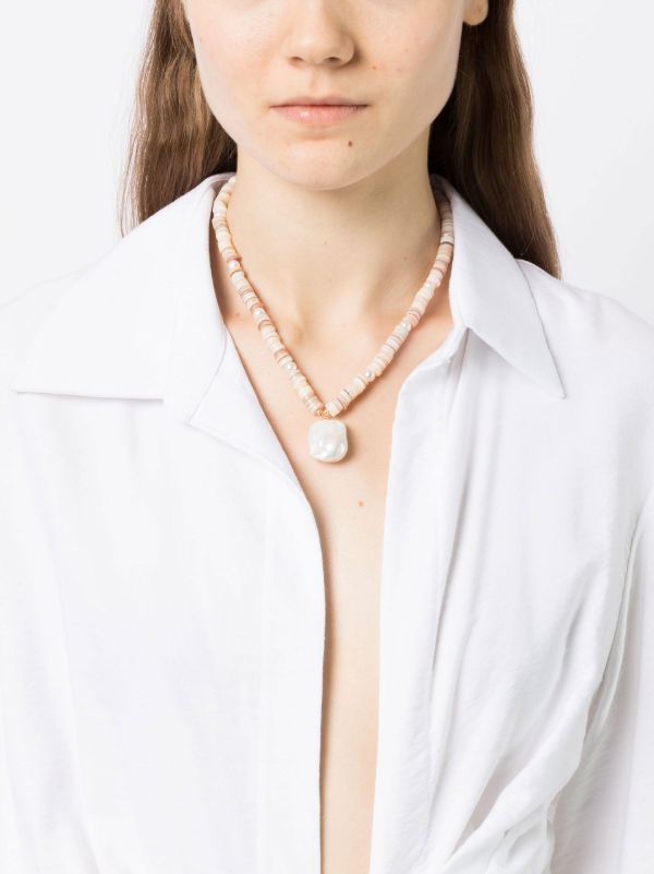 Browns A Sinner In Pearls Gold-tone Shell Pearl Necklace | Browns Necklaces
