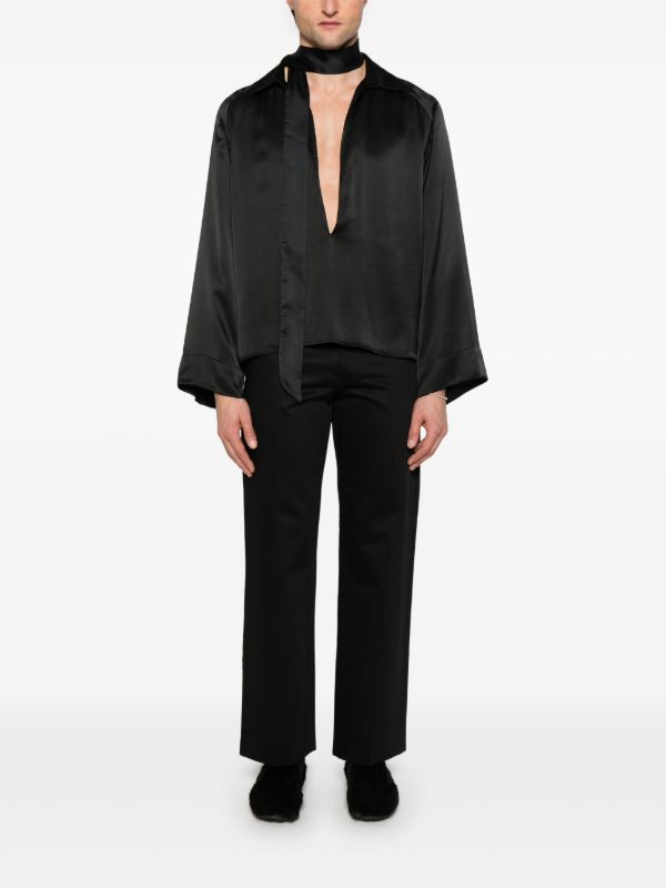 Browns AARON ESH Black Straight-Leg Trousers | Browns Regular-Fit & Straight Leg Pants