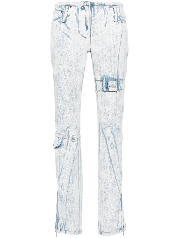 browns Acne Studios Blue Low-Rise Slim-Fit Jeans | Browns Skinny Jeans